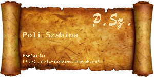 Poli Szabina névjegykártya